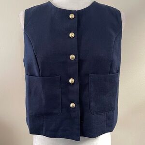 DAZY Sleeveless Vest Tank Top (Navy Blue) - large